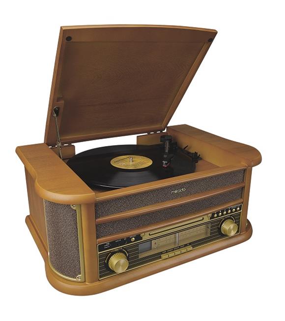 Mikado Nostalgia MN-P325 DÖNENCE Pikap Ahşap 2X5W Stereo Spk MP3 Çalar USB-Radyo-CD-Kaset -BT Müzik