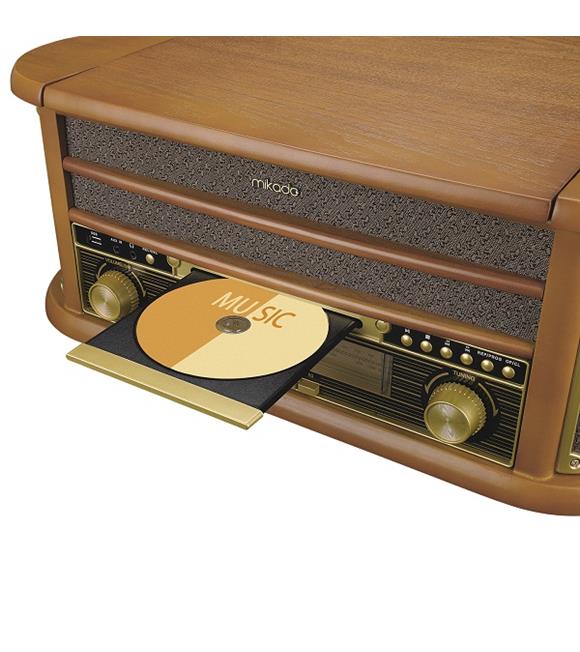 Mikado Nostalgia MN-P325 DÖNENCE Pikap Ahşap 2X5W Stereo Spk MP3 Çalar USB-Radyo-CD-Kaset -BT Müzik