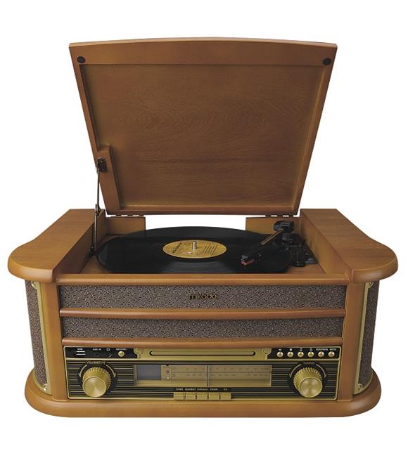 Mikado Nostalgia MN-P325 DÖNENCE Pikap Ahşap 2X5W Stereo Spk MP3 Çalar USB-Radyo-CD-Kaset -BT Müzik