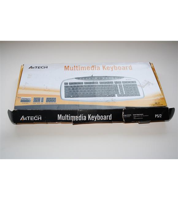 A4 Tech Kb-21 Gümüş Siyah Q Tr Ps-2 Kablolu Klavye Outlet