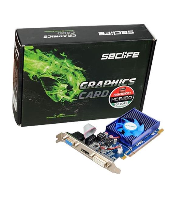 Seclife Radeon HD 6450 2GB DDR3 64Bit DVI HDMI VGA LP Single Fan Ekran Kartı