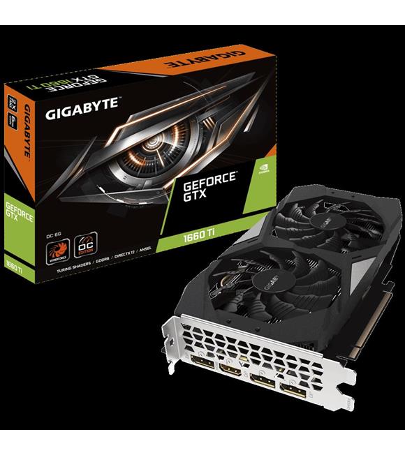 Gigabyte Geforce GTX1660Ti OC 6GB 192Bit GV-N166TOC-6GD Ekran Kartı