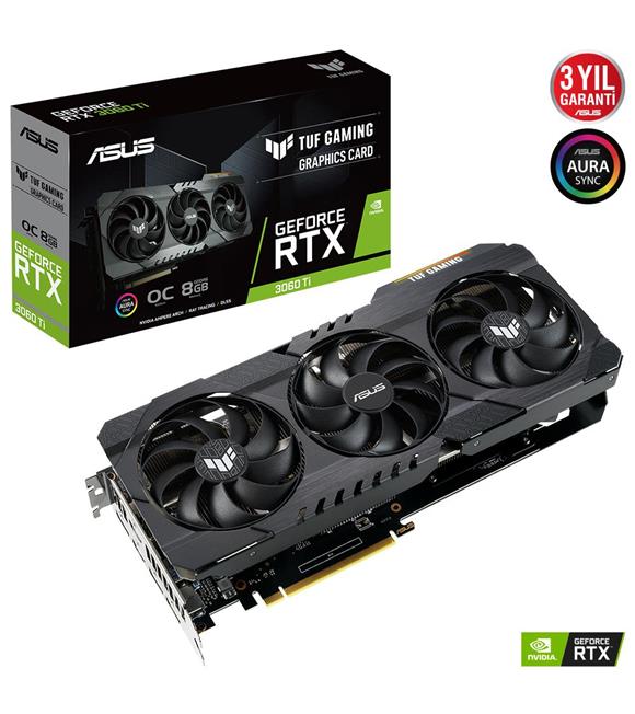 Asus TUF Gaming TUF-RTX3060TI-O8G-GAMING GeForce RTX 3060 Ti 8 GB GDDR6 Ekran Kartı