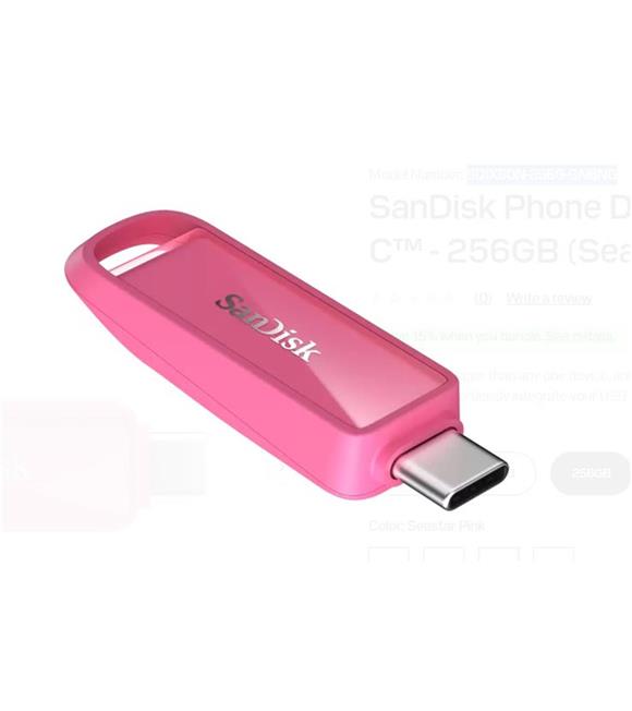 Sandisk SDIXS0N-256G-GN6NG 256GB Phone Drive with USB-C-128GB (Seastar Pink) Flash Bellek