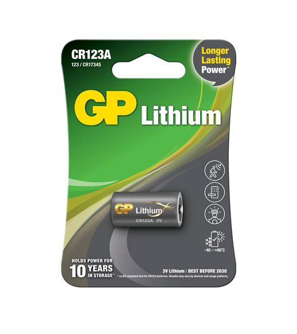 GP CR123A 3V Lityum Tekli Paket Pil (GPCR123A-U1) Fotoğraf Makinesi Pili