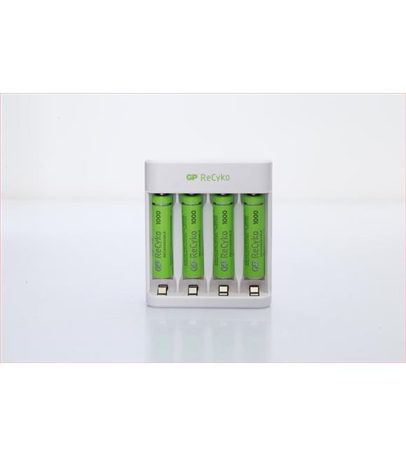 GP E411 Usb Şarj Cihaz + 4 Adet AAA 950 mAh Şarjlı İnce Kalem Pil