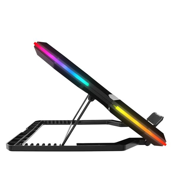 Addison Rampage AD-RC13 BELLATRIX Siyah 5 Fan 2 USB RGB Işıklı 15"-17" Notebook Soğutucu Stand_3