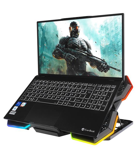 Addison Rampage AD-RC13 BELLATRIX Siyah 5 Fan 2 USB RGB Işıklı 15"-17" Notebook Soğutucu Stand_5