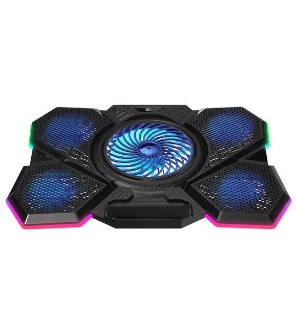 Addison Rampage AD-RC13 BELLATRIX Siyah 5 Fan 2 USB RGB Işıklı 15"-17" Notebook Soğutucu Stand_1