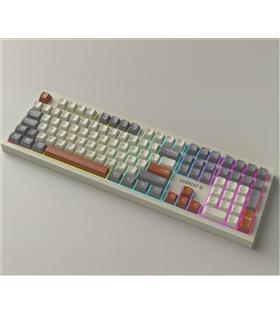 Everest KM-78 Rena Krem-Gri-Kahve Kablosuz 2.4 + BT RGB Aydınlatmalı Sessiz Q  Klavye + Mouse Se