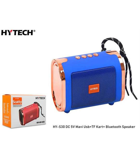 Hytech HY-S30 DC 5V Bluetooth Speaker Mavi Usb+TF Kart+