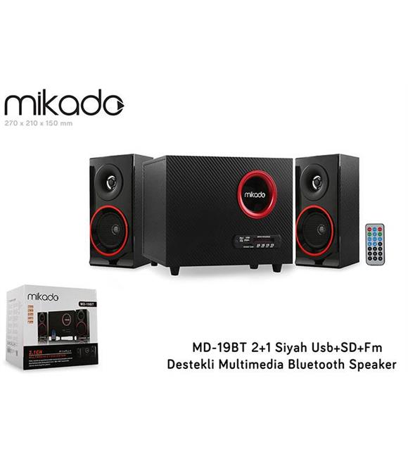 Mikado MD-19BT 2+1 Usb+SD+Fm Destekli Multimedia Siyah