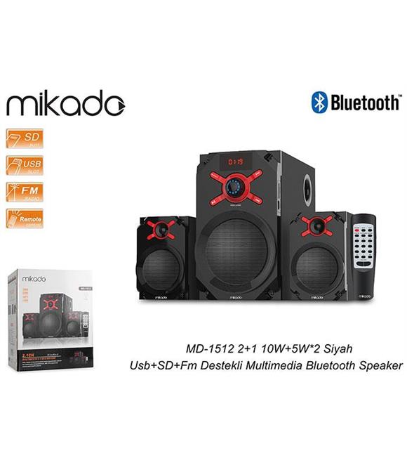 Mikado MD-1512 2+1 10w Usb+Sd+Fm Destekli Bluetooth Spekaer