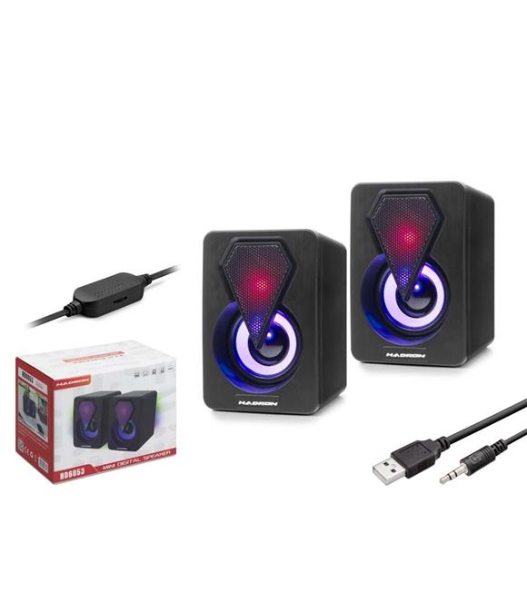 Hadron HD6053 Bilgisayar Speaker 1.1 LEDLİ SİYAH