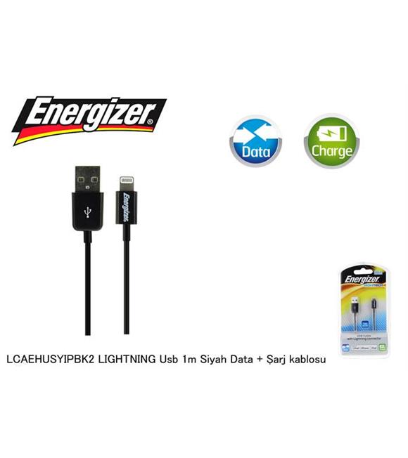 Energizer LCAEHUSYIPBK2 LIGHTNING Usb 1m Siyah