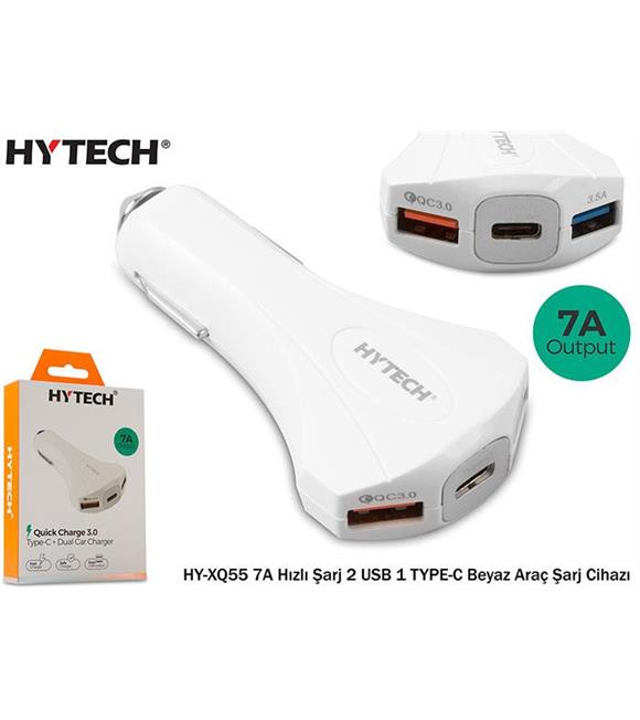 Hytech HY-XQ55 7A Hızlı Şarj 2 USB 1 TYPE-C Beyaz