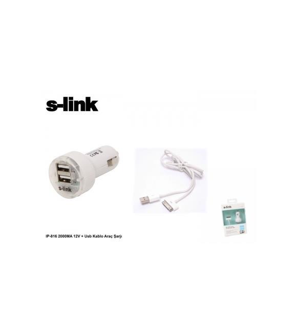 S-link IP-816 2000ma 12v Usb Kablo Araçtan Şarj Cihazı