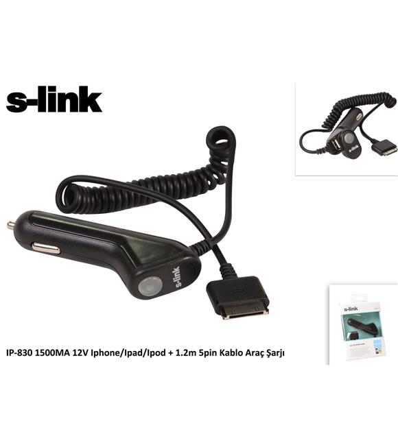 S-link IP-830 1500ma 12v ipod-iphone-ipad Araç Şarj Cihazı