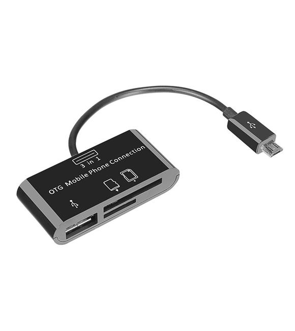 S-link SMG-423 Micro Usb to Cep Tel Kart Okuyucu + Hup Çevirici