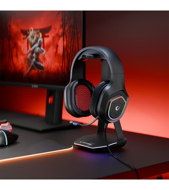 Rampage RM-K90 VECTOR Siyah RGB Led Type-C Gaming Mikrofonlu Oyuncu Kulaklığı