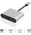 Dexim Dhu0004 Premium 4 in 1 USB-Typ-c HDMI VGA Hub for iPad Pro, Macbook, PC, Laptop