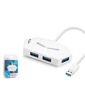 Hadron HDX7051 Gaming USB Hub 3.0 5Gbps 4x USB-A 3.0 7 Renk LED 4 Port Çoklayıcı 120cm Beyaz