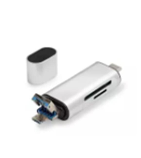 Hadron HDX7053 Kart Okuyucu Type-C OTG | microSD + SD Destekli | 480Mbps Gri