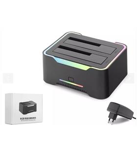 Hadron Hdx1790 HDD Docking – USB 3.0, 2.5 & 3.5 HDD-SSD, 8TB Destekli  RGB Siyah