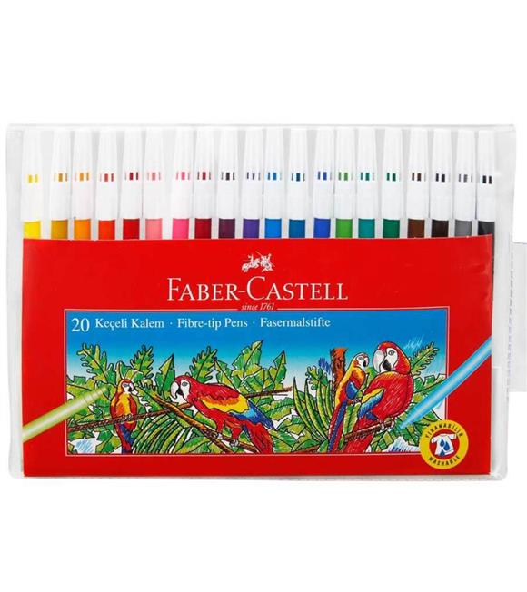 Faber-Castell Keçeli Boya Kalemi Yıkanabilir 20 Renk 5067 15512