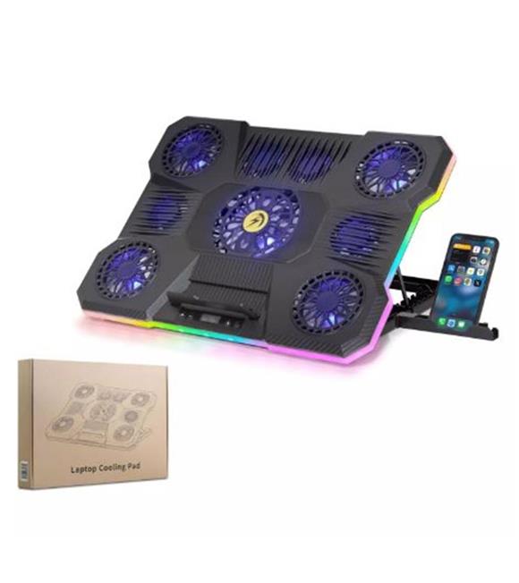 Hadron Dcxa21 Notebook Soğutucu 9-Fan + Telefon Standı 14-18 RGB Siyah