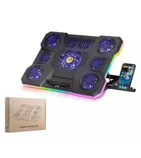 Hadron Dcxa21 Notebook Soğutucu 9-Fan + Telefon Standı 14-18 RGB Siyah