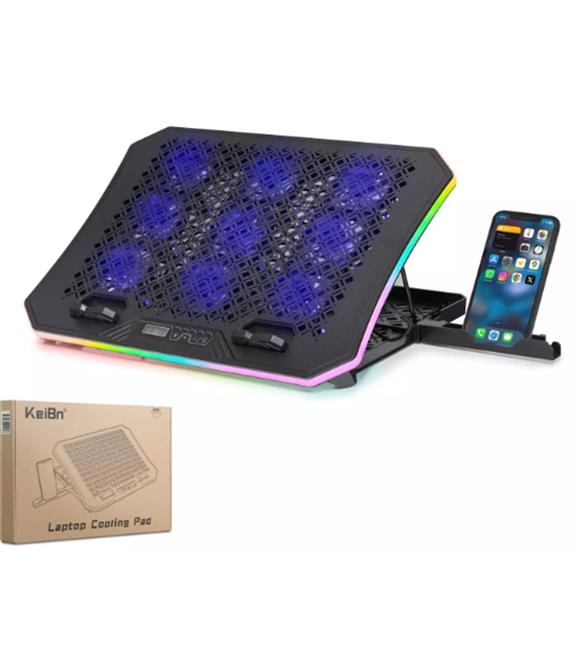 Hadron Dcxa19 Notebook Soğutucu 9-Fan + Telefon Standı 14-18 RGB Siyah