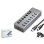 Hadron Hdx7047 Usb Hub 3.0 7-Usb 7-Anahtarlı 5Gbps High Speed 7in1 Gri