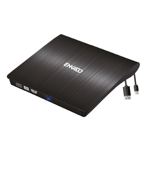 Enkado Ekd-Udvd120 Type-C - USB 3.0 DVD-R-CD-R-RW- Dvd-Rw Ultra Slim Harici Optik Yazıcı Siyah