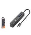 Hadron HDX7061 İetop Type-C Hub 5Gbps 2x Usb-C 3.2+3x Usb-A 3.2+SD+microSD 7 Port Kart Okuyucu Siyah