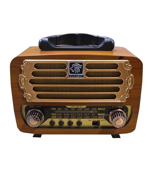 Everton RT-674  Bluetooth-USB-SD-FM Şarjlı,Solarlı  Nostaljik Radyo