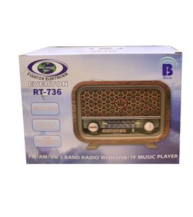 Everton RT-736  Bluetooth-USB-SD-FM Şarjlı  Nostaljik Radyo