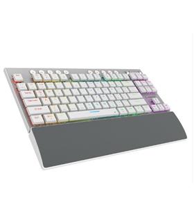 Rampage BERU Beyaz 2.4G + BT Wireless RED SWITCH Mekanik Gaming Oyuncu Klavye Slim  RGB