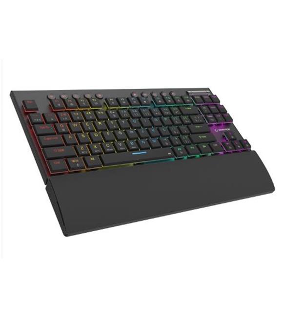 Rampage BERU Siyah 2.4G + BT Wireless RED SWITCH Mekanik Gaming Oyuncu Klavye Slim RGB