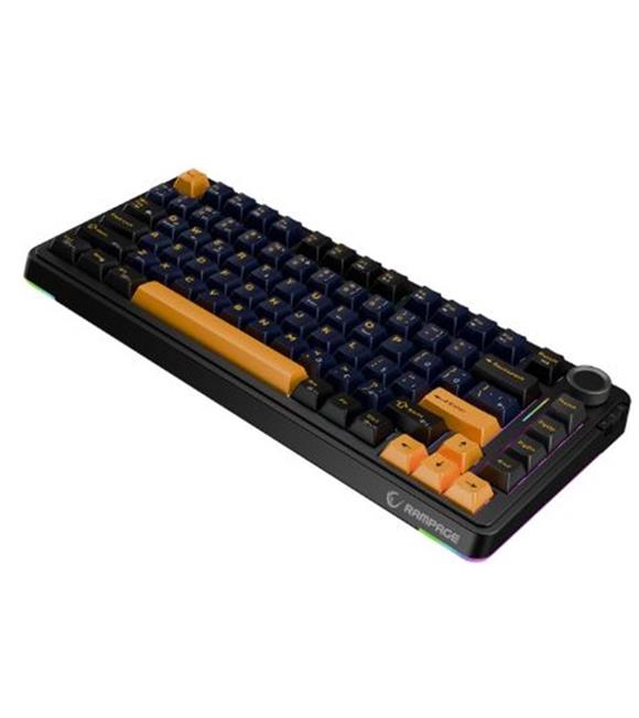 Rampage Quell Siyah Hot Swap 2.4G + BT Wireless RGB Gasket Oil Switch Türkçe Q PBT  Mekanik Klavye