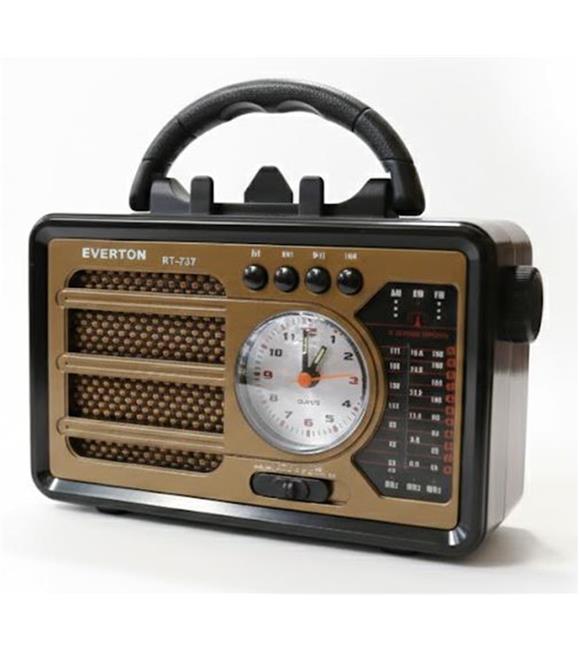 Everton RT-737 Bluetooth Usb-Micro Sd Solarlı Saatli Nostaljik Radyo