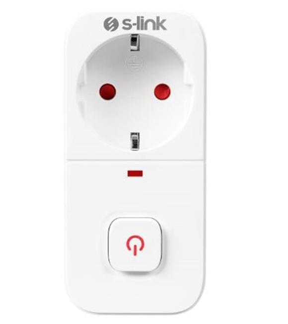 S-link SL-010 16A-250V 750 Joule Anahtarlı Isıya Duyarlı Devre ve Akım Korumalı Tekli Priz