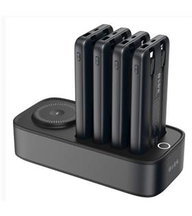 S-link IP-DS40 4 Adet 10000mAH Powerbank li  15W Kablosuz Şarj Siyah Taşınabilir Şarj İstasyonu