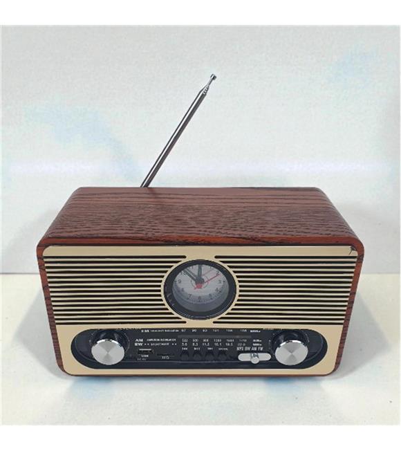 Everton RT-566 Bluetooth-USB-SD-FM Şarjlı  Saatli Nostaljik Radyo