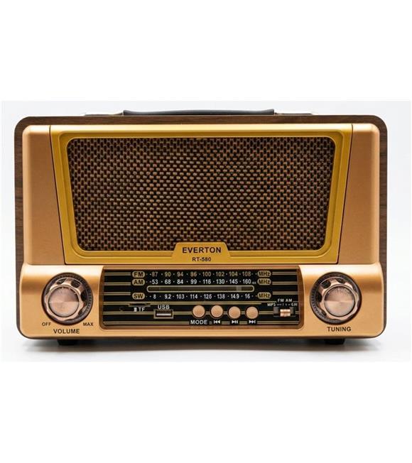 Everton Rt-580  Bluetooth Fm-Usb-Tf-Aux Şarjlı Nostaljik Radyo