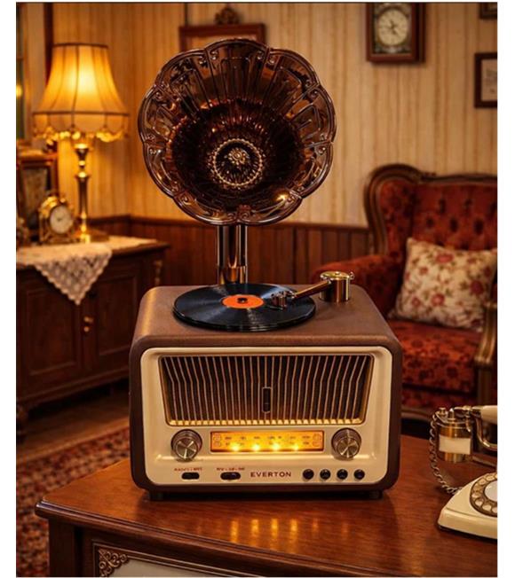 Everton Rt-608  Bluetooth Fm-Usb-Tf-Aux  Şarjlı Nostaljik Radyo