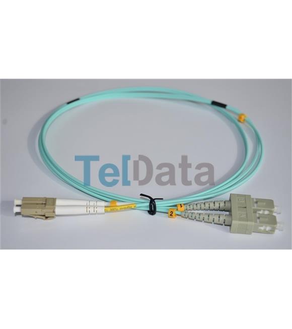 TELDATA TLD-SCLCOM31 SC-UPC-LC-UPC MM DX OM3 1 METRE FIBER OPTIK PATCHCORD