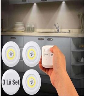 ELİTLED 3LÜ KUMANDALI PİLLİ SPOTLED