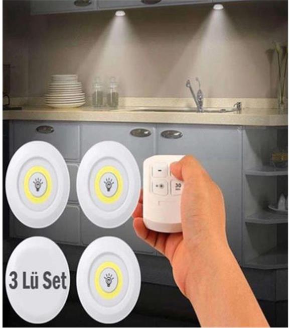 ELİTLED 3LÜ KUMANDALI PİLLİ SPOTLED