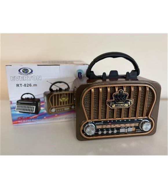 Everton RT-826M  Bluetooth-USB-SD-FM Şarjlı  Nostaljik Radyo El Fenerli